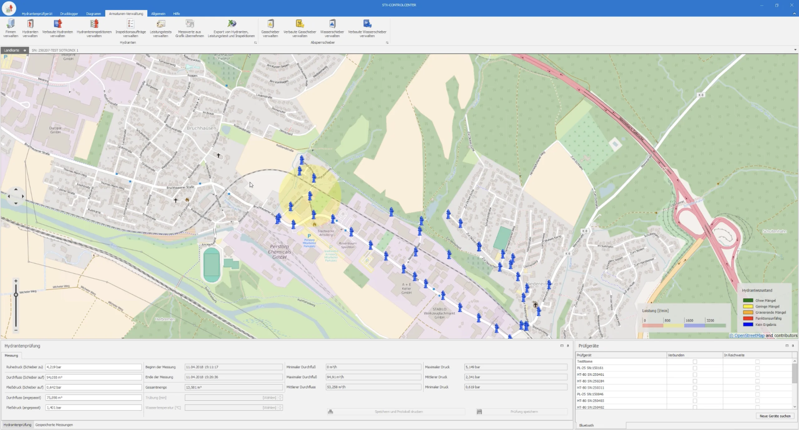 Screenshot des SOTRONIX Controlcenters